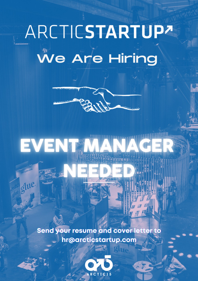 Event Manager Needed, ArcticStartup Events